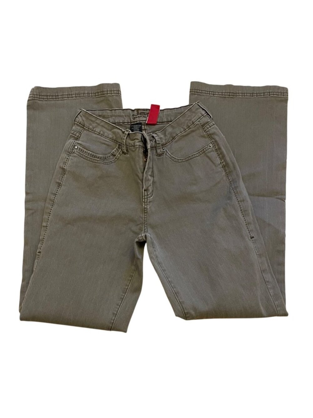 Jag Jeans Gray Stretch Straight-Leg Pants 4P Cotton Blend Womens Casual Wear